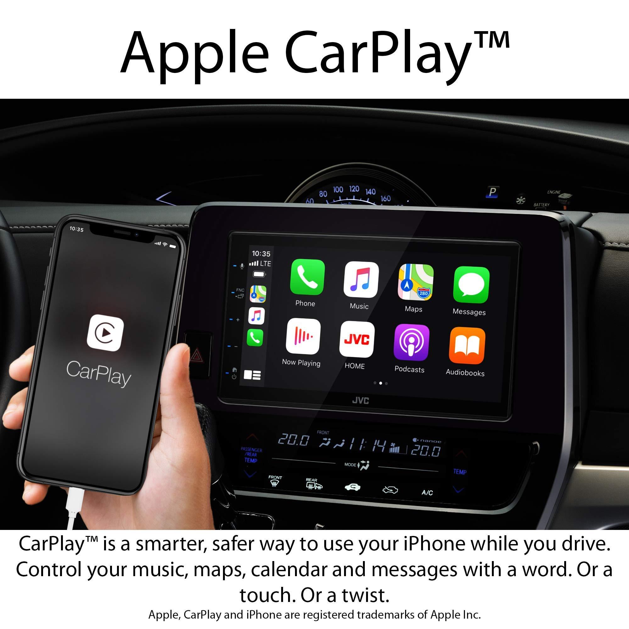 JVC JVC KW-M560BT Apple CarPlay Android Auto Multimedia Player w/ 6.8\" Capacitive Touchscreen, Bluetooth Audio and Hands Free Calling, MP3 Player