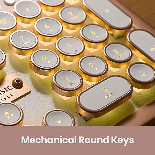 Azio Azio Retro Classic USB (Posh) - USB Wired Leather Vintage Backlit Mechanical Keyboard for PC/Mac (MK-RETRO-L-02-US)