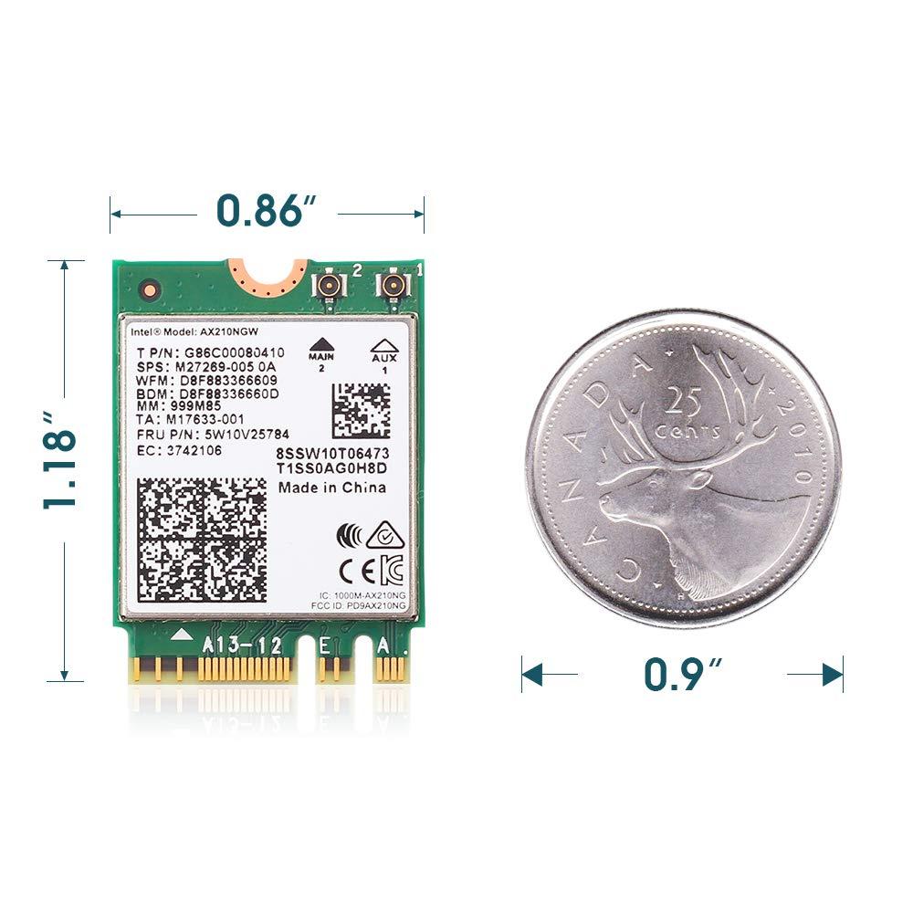 FocusFoto FocusFoto AX210NGW Dual Band WiFi Card 6E Intel NGFF 802.11AX 3000Mbps 2.4Ghz/5Ghz Wi-Fi Card with Bluetooth 5.2 for Laptop PC