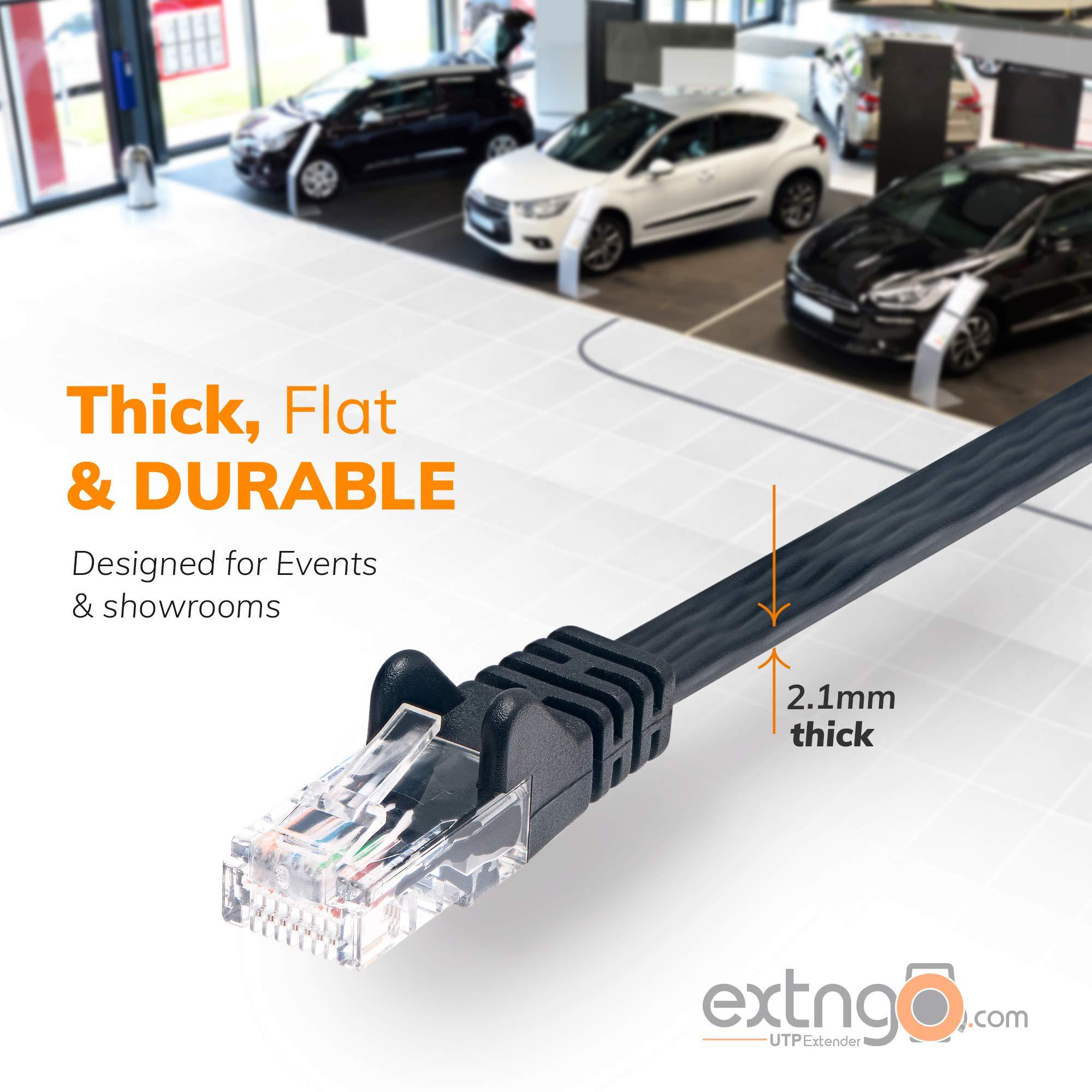 EXTNGO EXTNGO Retractable Network Cable Extender, 50 Ft (15 Meter) CAT 6 Ethernet Cable Flat-Portable 1Gbps Data Speed-Swiftly Setup Temp Networks-Cascadable Male-Female RJ45 Connector-UTP Cable Reel