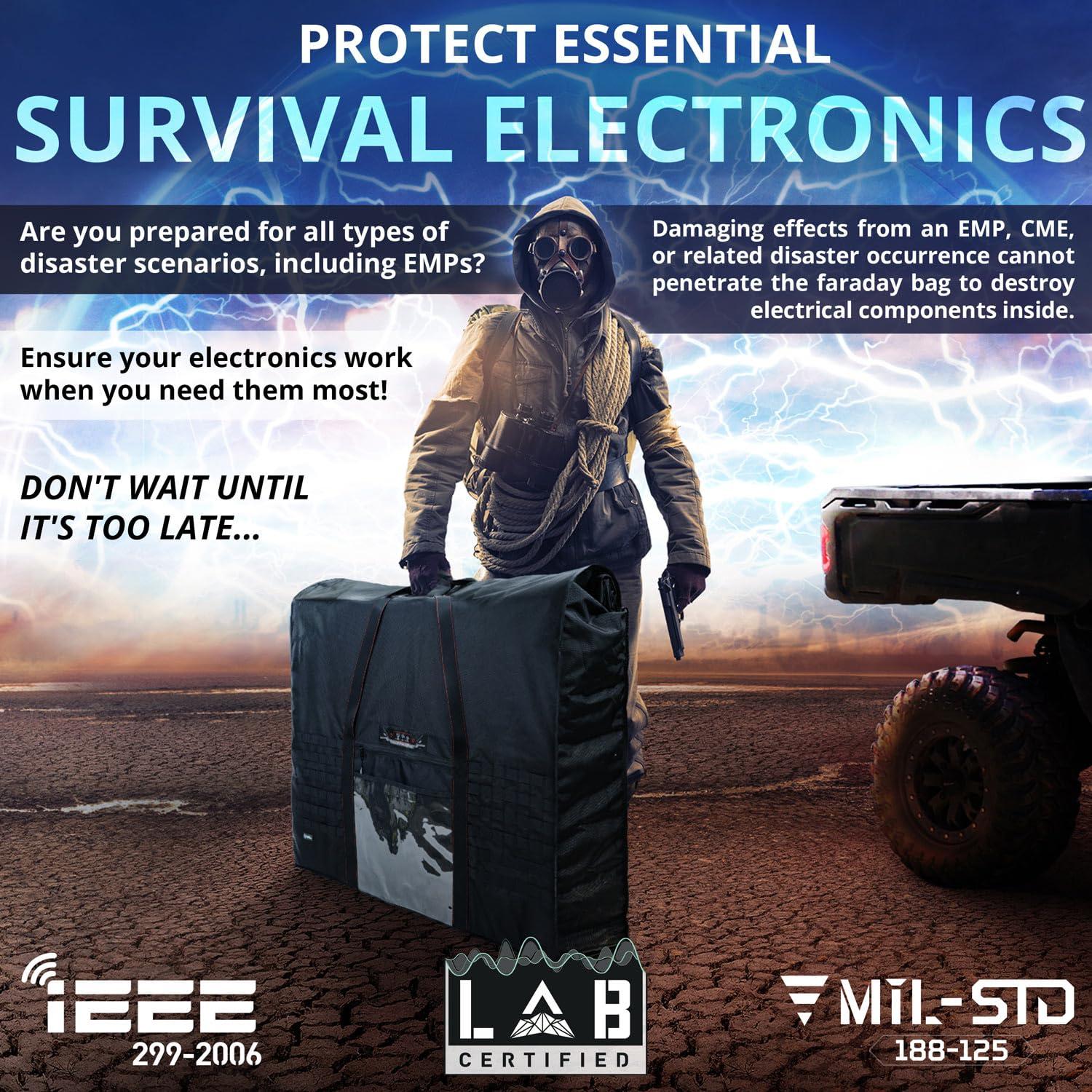 Mission Darkness Mission Darkness Eclipse Faraday Bag for Solar Panels & Extra-Large Electronics // Military-Grade RF Shielding Case Designed for EMP CME Solar Flare Protection, Preppers, and Personal Security