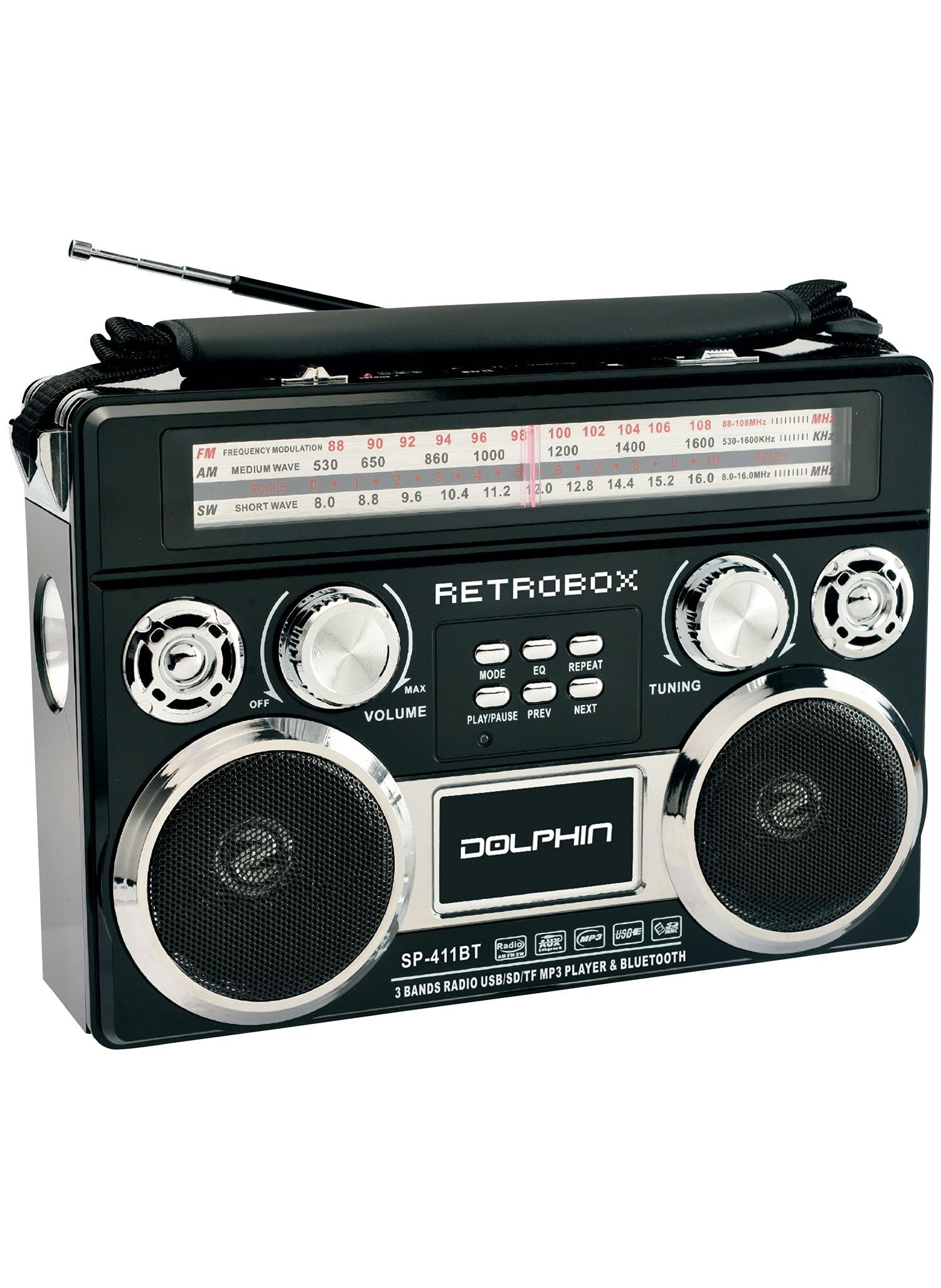 Dolphin Audio Dolphin Audio Retrobox AM/FM Shortwave World Radio Black One Size, (AMK12202612000)