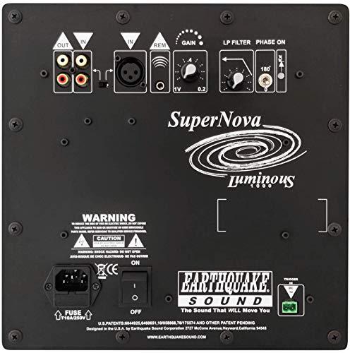 EARTHQUAKE EARTHQUAKE Sound Supernova Luminous LU-12 12-Inch Powered Subwoofer with SLAPS V2 Passive Radiator, Piano Black