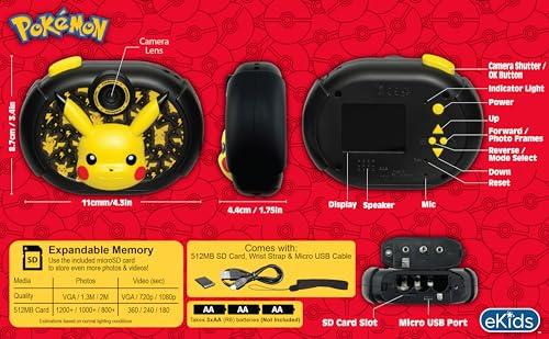 eKids ekids Pokemon Kids Camera with SD Card, Digital Camera for Kids with Video Recording, Built-in Digital Stickers for Fans of Pokemon Gifts