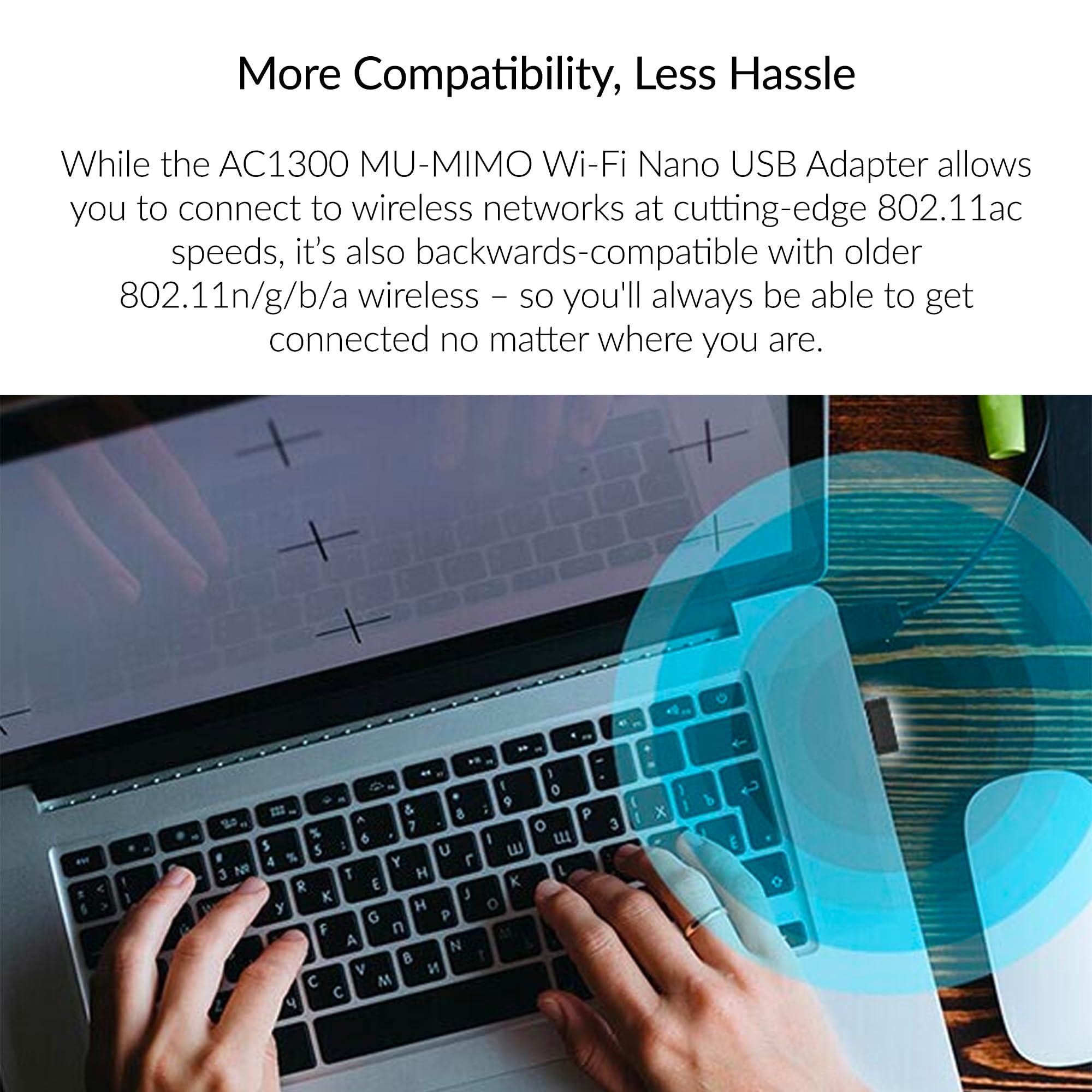 D-Link D-Link USB WiFi Adapter Dual Band AC1300 Wireless Internet for Desktop PC Laptop Gaming MU-MIMO Windows Mac Linux Supported (DWA-181-US)