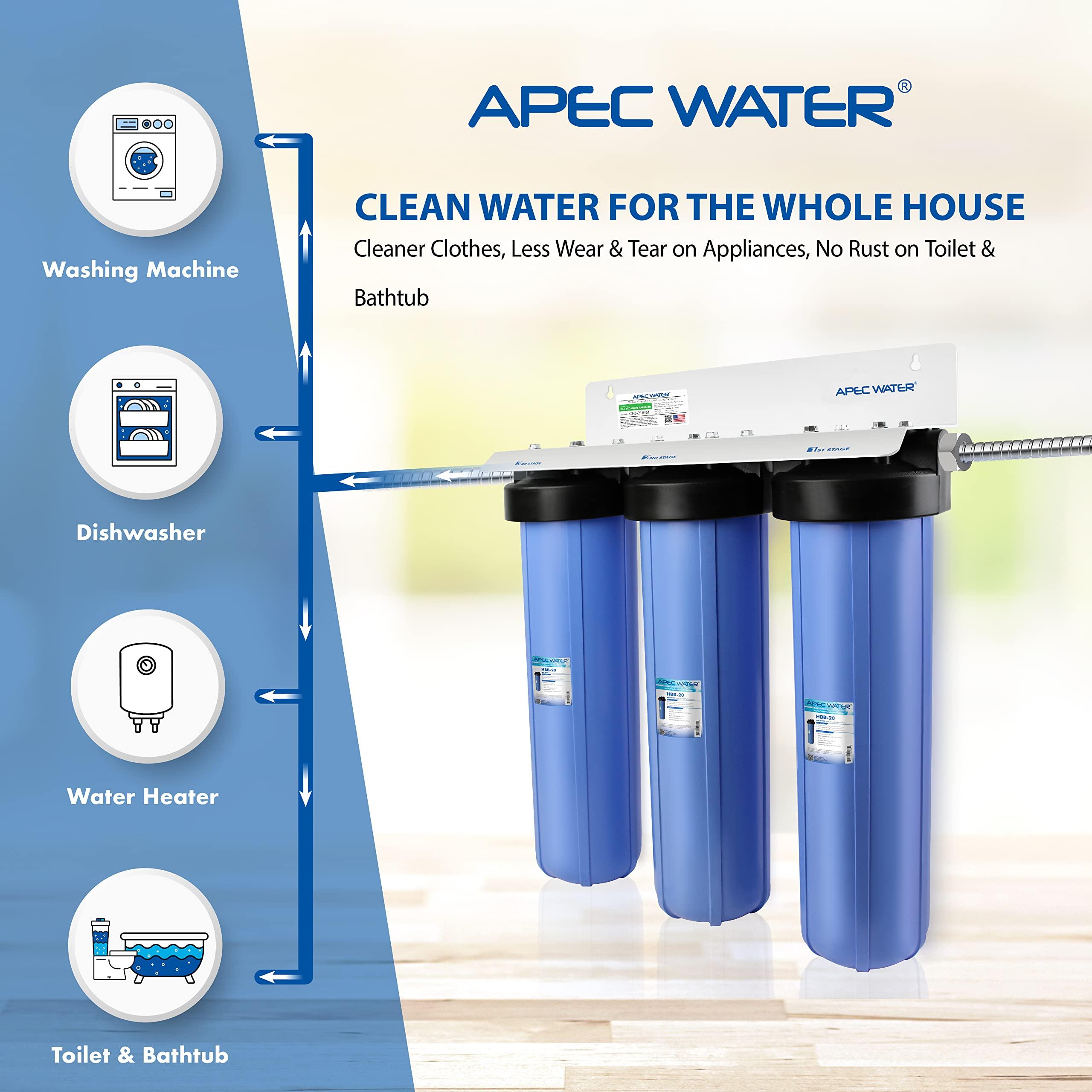 APEC Water Systems APEC 3-Stage Whole House Water Filter System with Iron, Sediment and Chlorine Filters (CB3-SED-IRON-CAB20-BB)