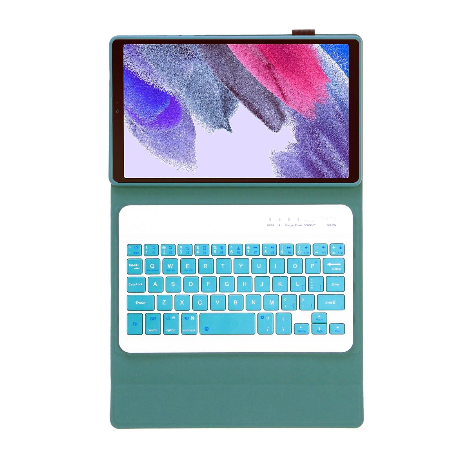 Lrufodya Lrufodya Keyboard Case for Samsung Galaxy Tab A7 Lite 8.7\" 2021, Candy Colors Detachable Wireless Keyboard with Slim Cover for Model SM-T220 T225 T227 (Deep Green)
