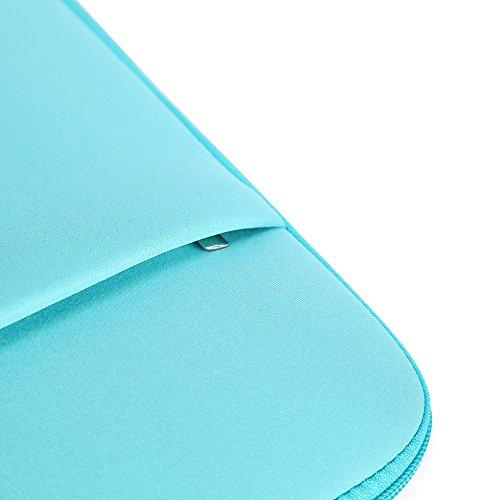 RAINYEAR make life easier RAINYEAR 14 Inch Laptop Sleeve Case Protective Soft Padded Zipper Cover Carrying Computer Bag with Front Pocket & Accessories Pouch, Compatible with 14\" Notebook Chromebook Tablet Ultrabook (Blue)