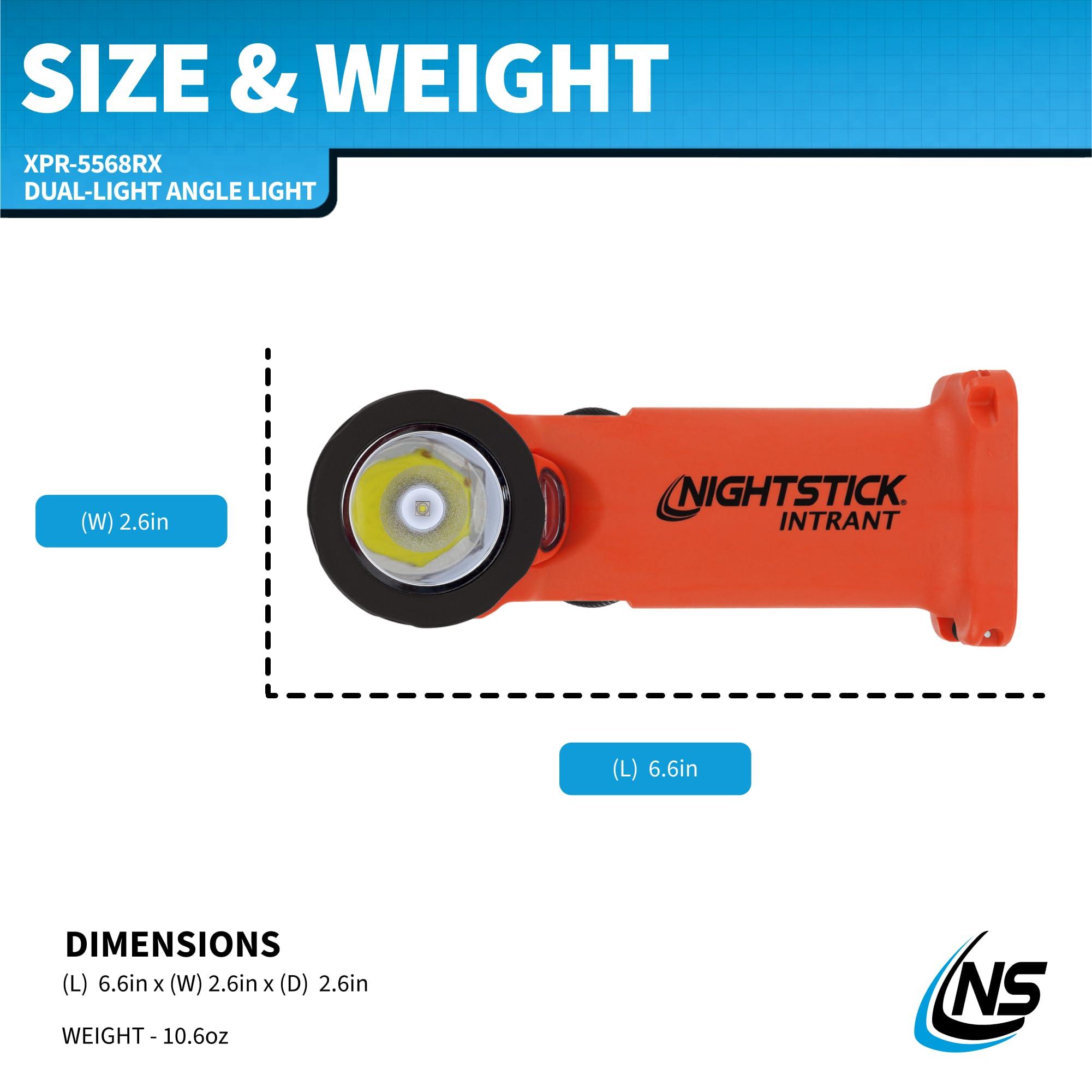 Nightstick Nightstick Intrant Rechargeable Instrinsically Safe Permissible Dual-Light Angle Light (Red)