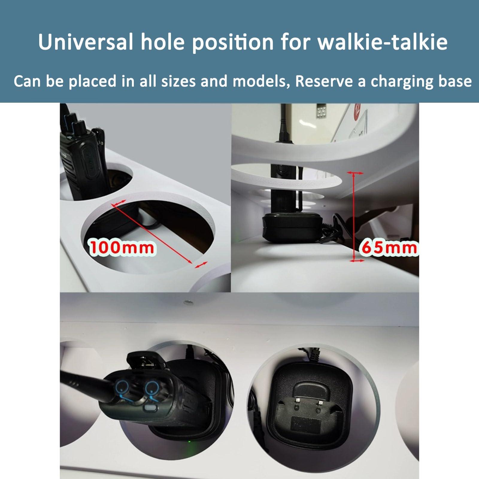 FUDUOSHUNYI FUDUOSHUNYI Universal Walkie Talkie Holder Radio Case, Wall Mounted Radio Microphone Organizer Hanger, Handheld Radio Holder Multi Grids Tool Storage Cabinet