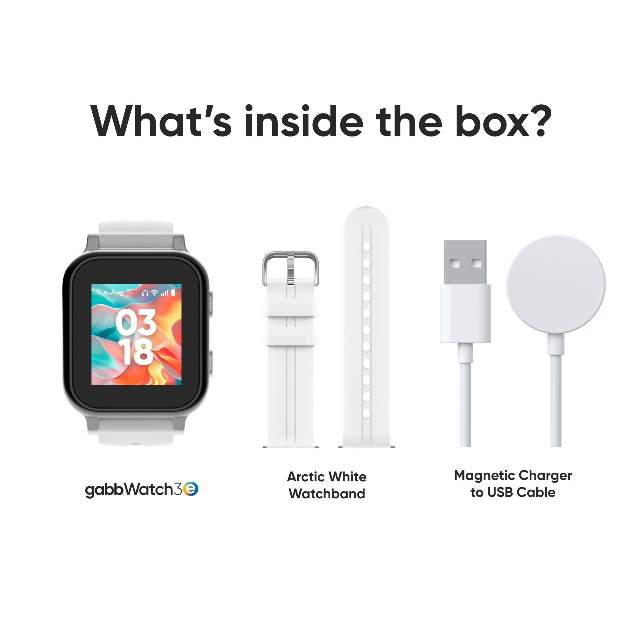 Gabb Gabb Watch 3e - GPS Tracker for Kids, Digital Smart Watch, No Social Media or Internet, Fees Required (Silver)