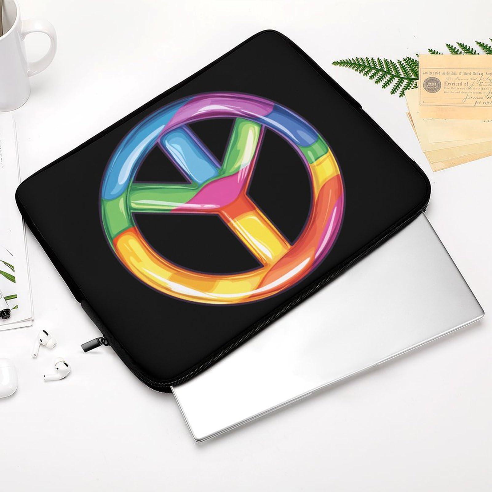 DirectNine Basics Colorful Peace Sign Symbols Laptop Sleeve 17inch Laptop Bag Computer Sleeve Tablet Briefcase Carrying Bag Protective Case Bag