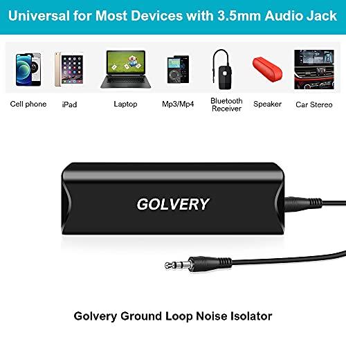Golvery Golvery Ground Loop Noise Isolator, Auido Humming Hissing Buzzing Noise Filter Eliminator for Car Audio, Home, PC Stereo System with 3.5mm or RCA Aux Jack
