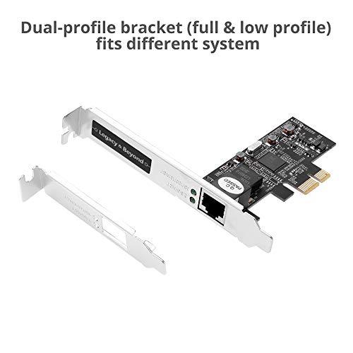 SIIG SIIG Single 2.5G 4-Speed Multi-Gigabit Ethernet PCIe Network Card, PCIe 2.0 x1 to RJ-45, 2.5GBASE-T, NBASE-T, 2500/1000/100/10Mbps, Realtek RTL8125 Chipset, Dual-Profile Brackets (LB-GE0611-S1)