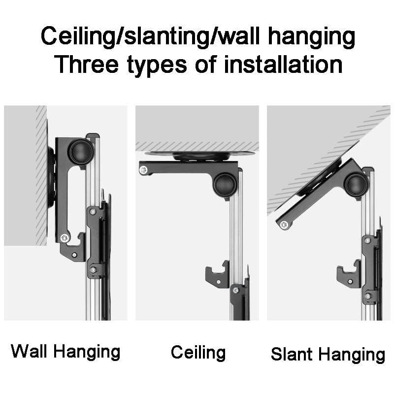 THEGA Adjustable Ceiling TV Mount Bracket - Ceiling TV Mount Bracket, 0-90 Flip Down TV/Monitor Bracket, 30 Left/Right Rotation, Fits 17-37 Inch TVs, Max VESA 200x200mm