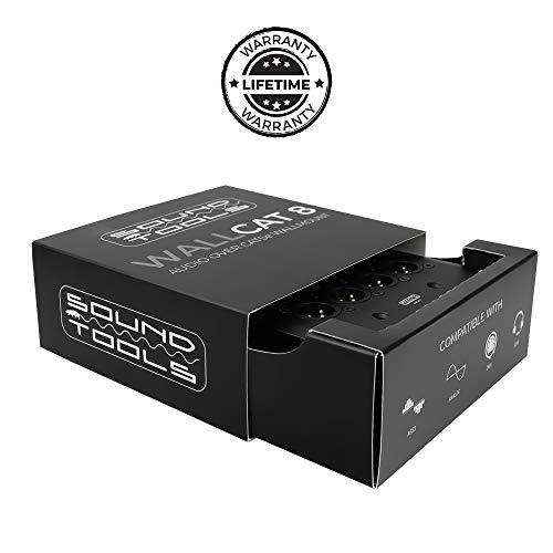 Sound Tools WallCAT 8 - Analog, AES3, DMX and intercom 4 Channel Wall Plate NO Solder Required (Black)