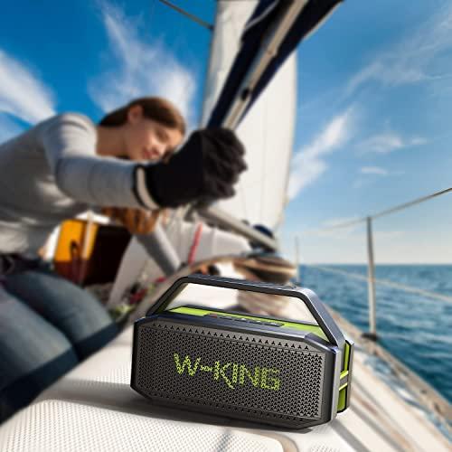 W-KING W-KING Bluetooth Speaker Loud, 60W Waterproof Portable Speaker, Rich Bass, 40H Playtime, Bluetooth 5.0, Built-in Handle, TF Card, NFC, AUX, Stereo Speaker for Camping, Outdoors