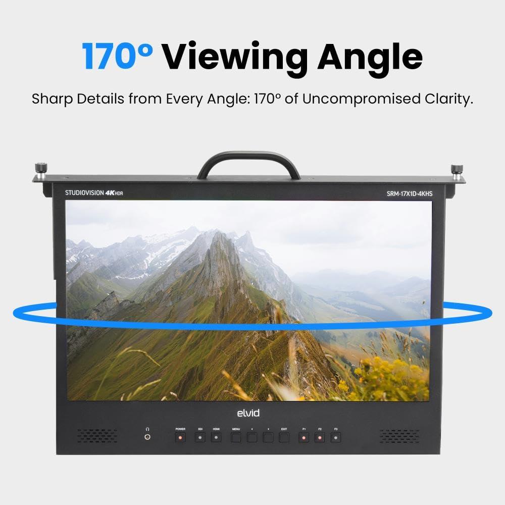 ELVID ELVID 17.3" Rack-Mountable LCD Monitor Professional Video Production Monitor with HDMI, HDR Support, 3D LUT Loading, Ethernet Control, Integrated Waveform & Vectorscope, Wide Viewing Angle