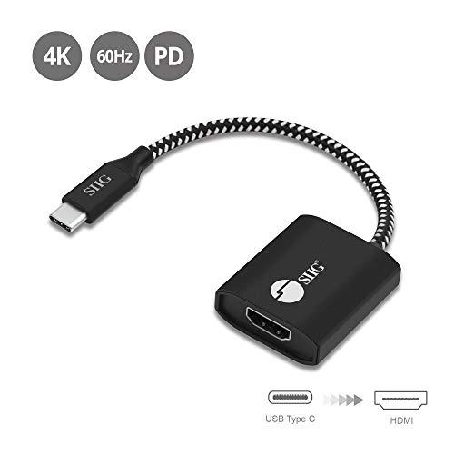 SIIG SIIG USB C to HDMI Adapter 4K for Mac OS, Type-C to HDMI Adapter [Thunderbolt 3], Compatible with MacBook Pro 2019/2018/2017, MacBook Air, Galaxy, Pixelbook and More with 60W PD (CB-TC0811-S1)