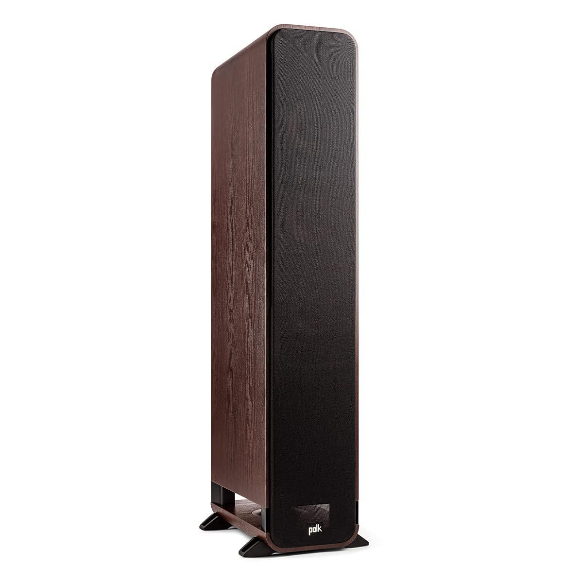 Polk Audio Polk Signature Elite ES60 Tower Speaker - Hi-Res Audio Certified, Dolby Atmos & DTS:X Compatible, 1\" Tweeter & Three 6.5\" Woofers, Power Port Technology for Effortless Bass, Contemporary Walnut