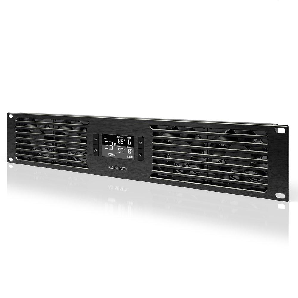 AC Infinity AC Infinity CLOUDPLATE T7-N, Rack Mount Fan Panel 2U, Intake Airflow, for Cooling AV, Home Theater, Network 19” Racks