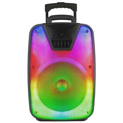 Supersonic IQ Sound IQ-7812DJBT 12-inch Portable Bluetooth Speaker with True Wireless Stereo, LED Light Show, Bluetooth 5.0, Built-in Port, Carry Handle, 40W Power - 12" Woofer, 1.5" Tweeter, 2Hrs Play Time