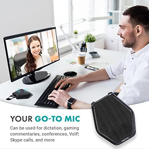 Movo Movo MC1000 Conference USB Microphone for Computer Desktop and Laptop with 180° / 20' Long Pick up Range Compatible with Windows and Mac for Dictation, Recording, YouTube, Conference Call, Skype