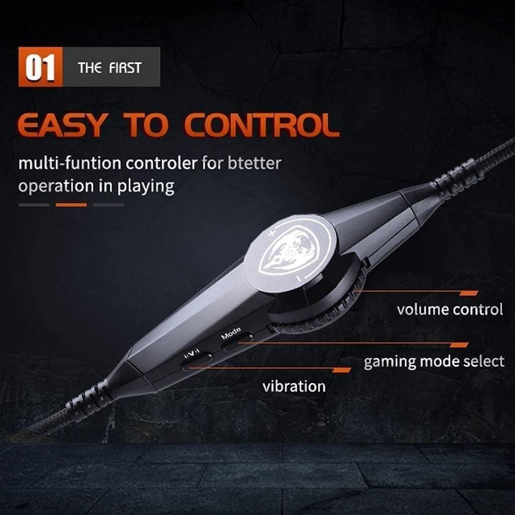 PiMex PiMex High-end USB PS4 Headset, 7.1 Surround Sound PC Gaming Headset with Cable and Noise Cancelling Mic Headphones for Laptops, Computer,with RGB Light (Color : B)