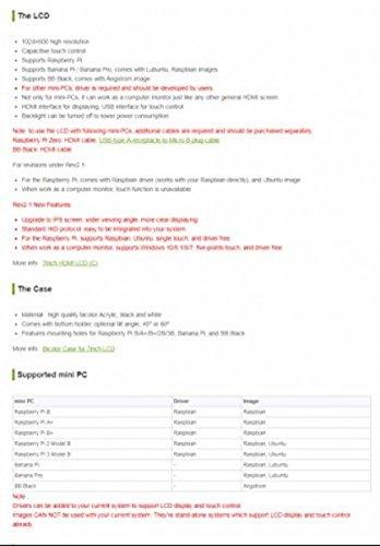 waveshare waveshare 7inch Capacitive Touch Screen LCD with Bicolor Case Compatible with Raspberry Pi 4B/3B+/3A+/2B/B+/A+/Zero/Zero W/WH/Zero 2W CM3+/4 1024×600 Resolution HDMI IPS Supports Windows