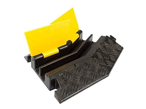 KABLE KONTROL Kable Kontrol Atlas Heavy Duty Cable Protector 45 Degree Left Turn 1.25 Width 1.25 Height 2 Channel CP9987 Compatible | Industrial Grade Rubber | Rubber Cable Protector | Wire Protector
