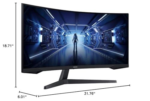 SAMSUNG SAMSUNG 34\" Odyssey G5 Ultra-Wide Gaming Monitor, 1000R Curved, 165Hz, 1ms, FreeSync Premium, WQHD, Black, with MTC HDMI Cable