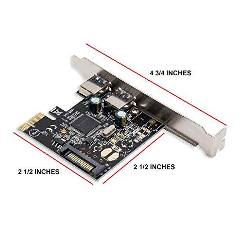 Syba Syba SD-PEX20158 PCI Express Card x1 with USB 3.0 Type A 2 Ports Super Speed and 15-Pin Power Connector Eltron Chipset