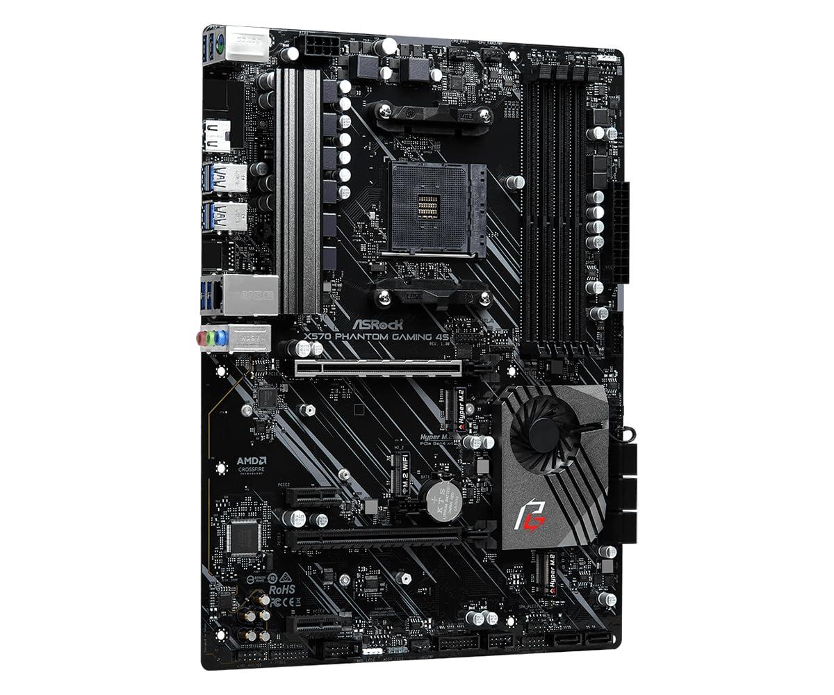 ASRock Asrock X570 Phantom Gaming 4S, AMD X570, AM4, ATX, 4 DDR4, HDMI, XFire, GB LAN, PCIe4, RGB Lighting, M.2