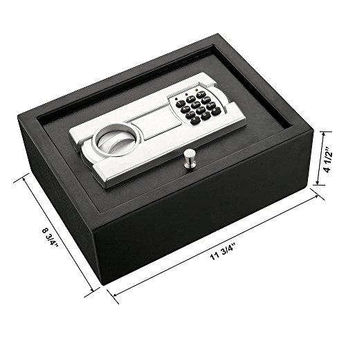Paragon Lock & Safe Paragon Safes SAFES 7730 Digital Security Drawer Safe with 2 Keys Solid Steel Lockbox for Drawer, Closet, or Vehicle (Dark Gray), 83-DT5914