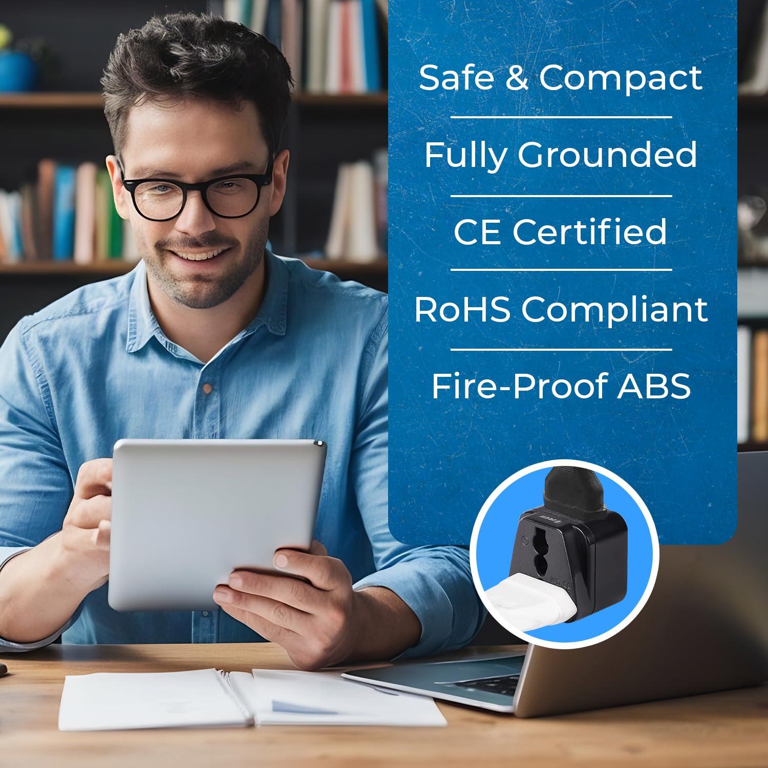 OREI OREI Australia, New Zealand, China Power Plug Adapter 2-in-1 AU Travel Adapter with Universal Socket & USA Outlet Type I 2 Pack