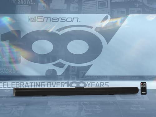 Emerson Emerson EHS-2003 42-Inch Bluetooth Soundbar with HMDI ARC, Wireless NFC Connectivity, 2.0 Channel Audio, USB/AUX Inputs, FM Radio, Wall Mountable Design, and Remote Control