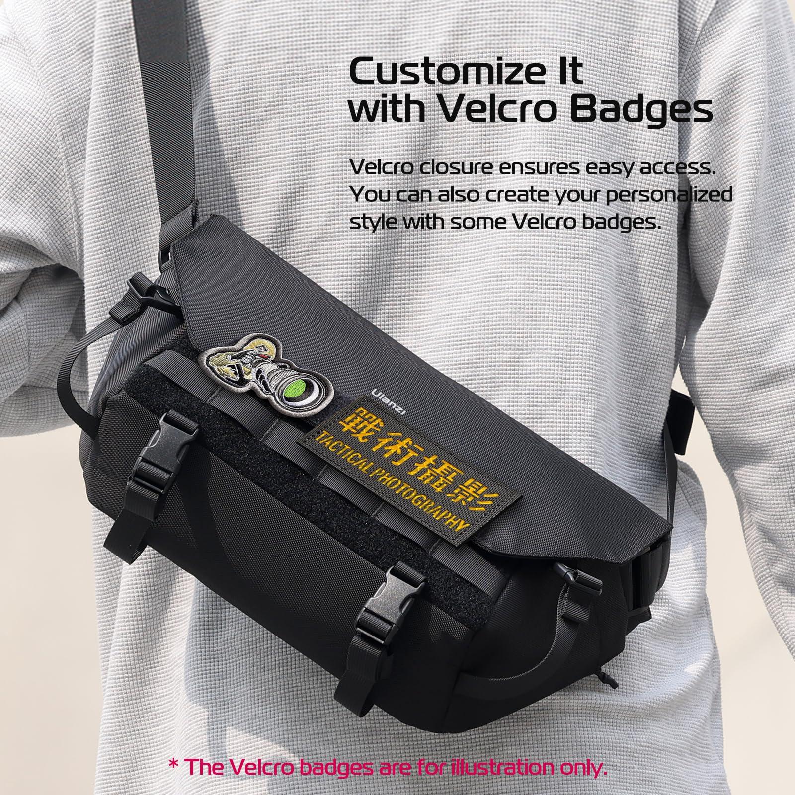 ULANZI ULANZI Sling Camera Case with Tripod Holder, Small Compact Camera Tactical Shoulder Bags for DSLR/SLR/Mirrorless Cameras, Water-Resistant Crossbody Bag Women Men, Black BC08