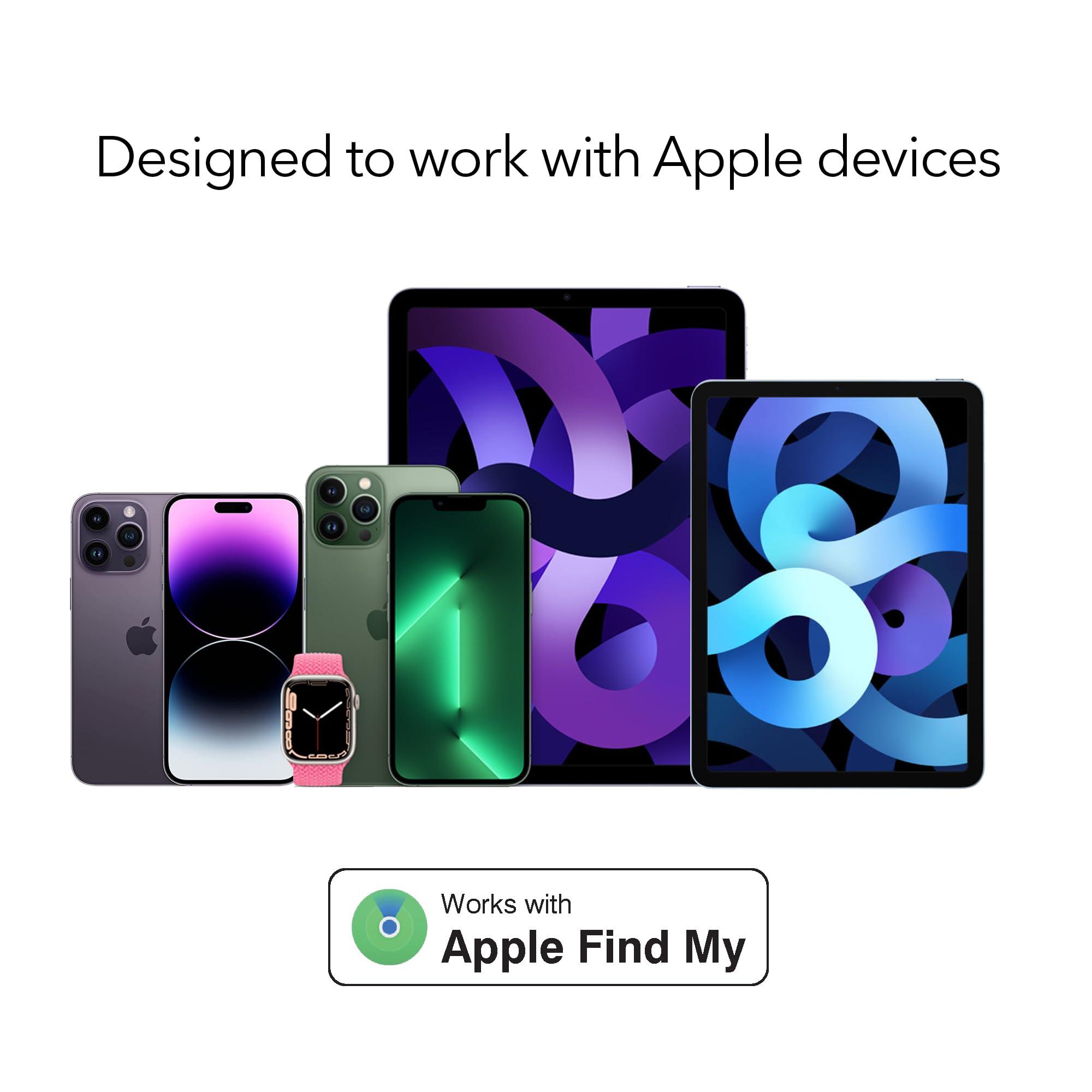 Wasserstein Wasserstein WTag Bluetooth Trackers - MFi Certified Luggage, Key, Pet, Phone Tracker - Works with Apple Find My (Not Compatible with Android) (2 Pack, White)