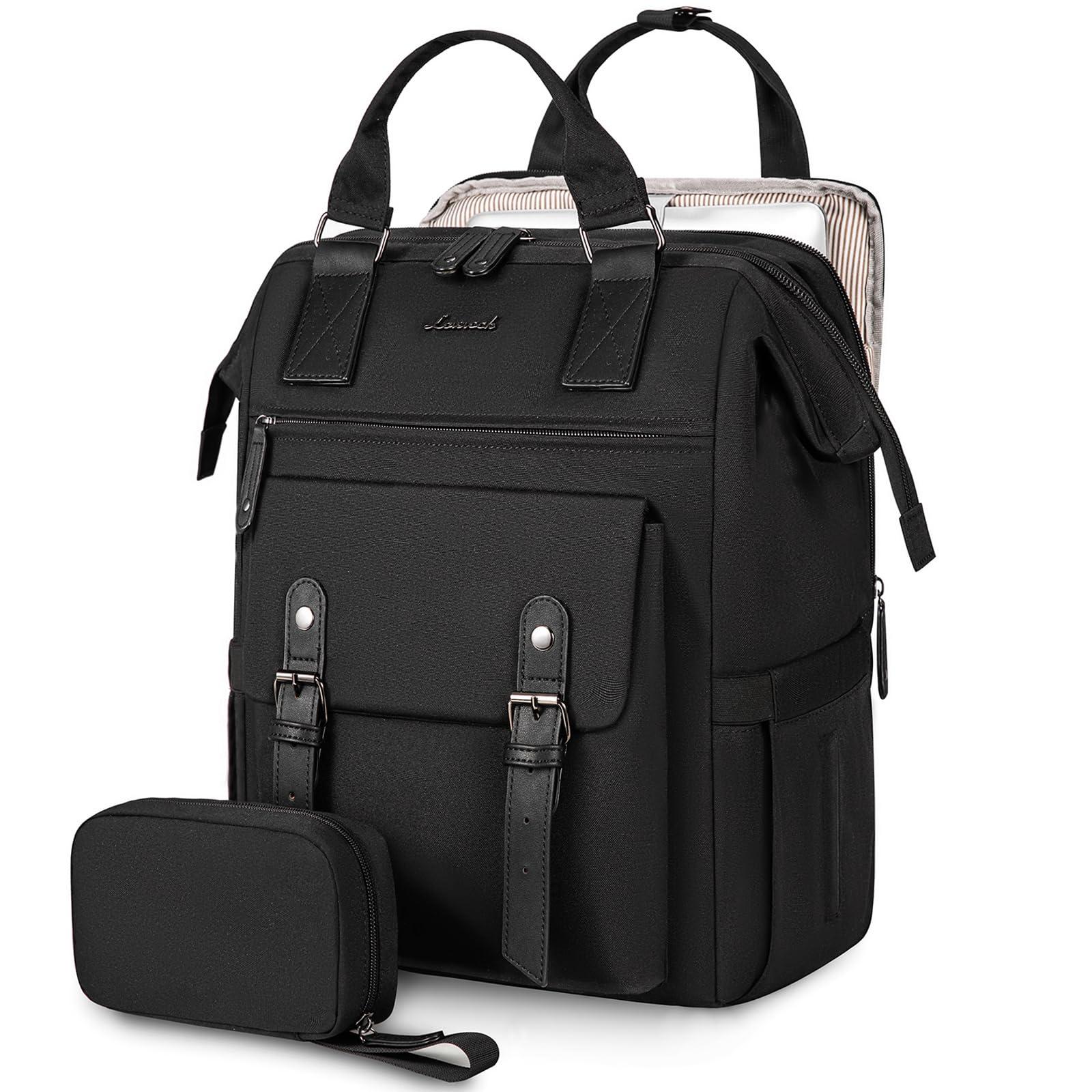 LOVEVOOK LOVEVOOK Laptop Backpack, Travel Bag with 17.3 inch Laptop Compartment, Water Resistant Teacher Nurse Doctor Work Bag, Anti-theft Daypack, Black