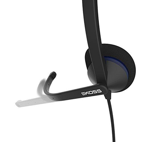 Koss Koss CS200 USB Double-Sided On-Ear Communication Headset, Noise-Cancelling Electret Microphone, Flexible Microphone Arm, Wired with USB Plug, Black