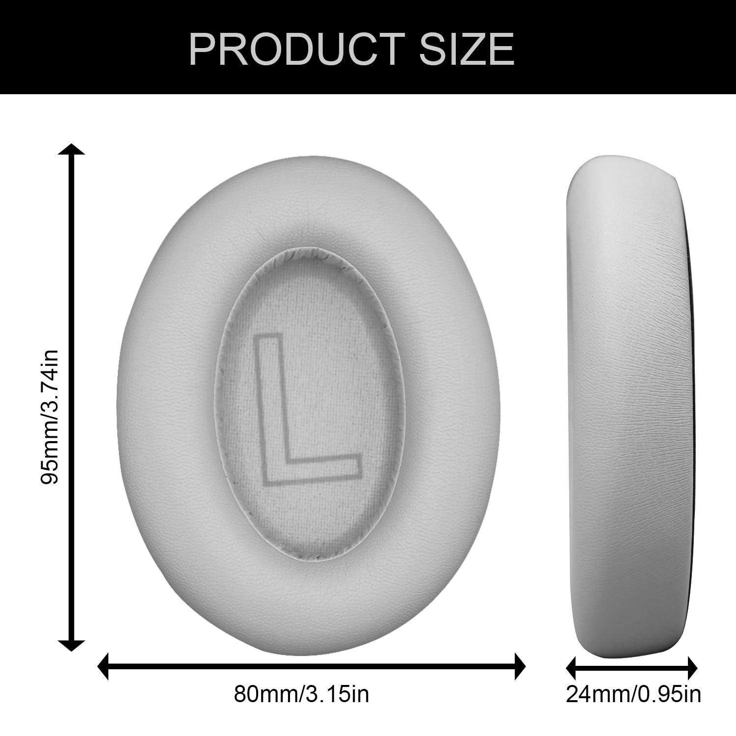 UOWGA Replacement Ear Pads Cushions for Anker Soundcore Life Q20 Headphones,Soundcore Life Q20 Earpads with Comfortable Memory Foam & Protein LeatherGrey