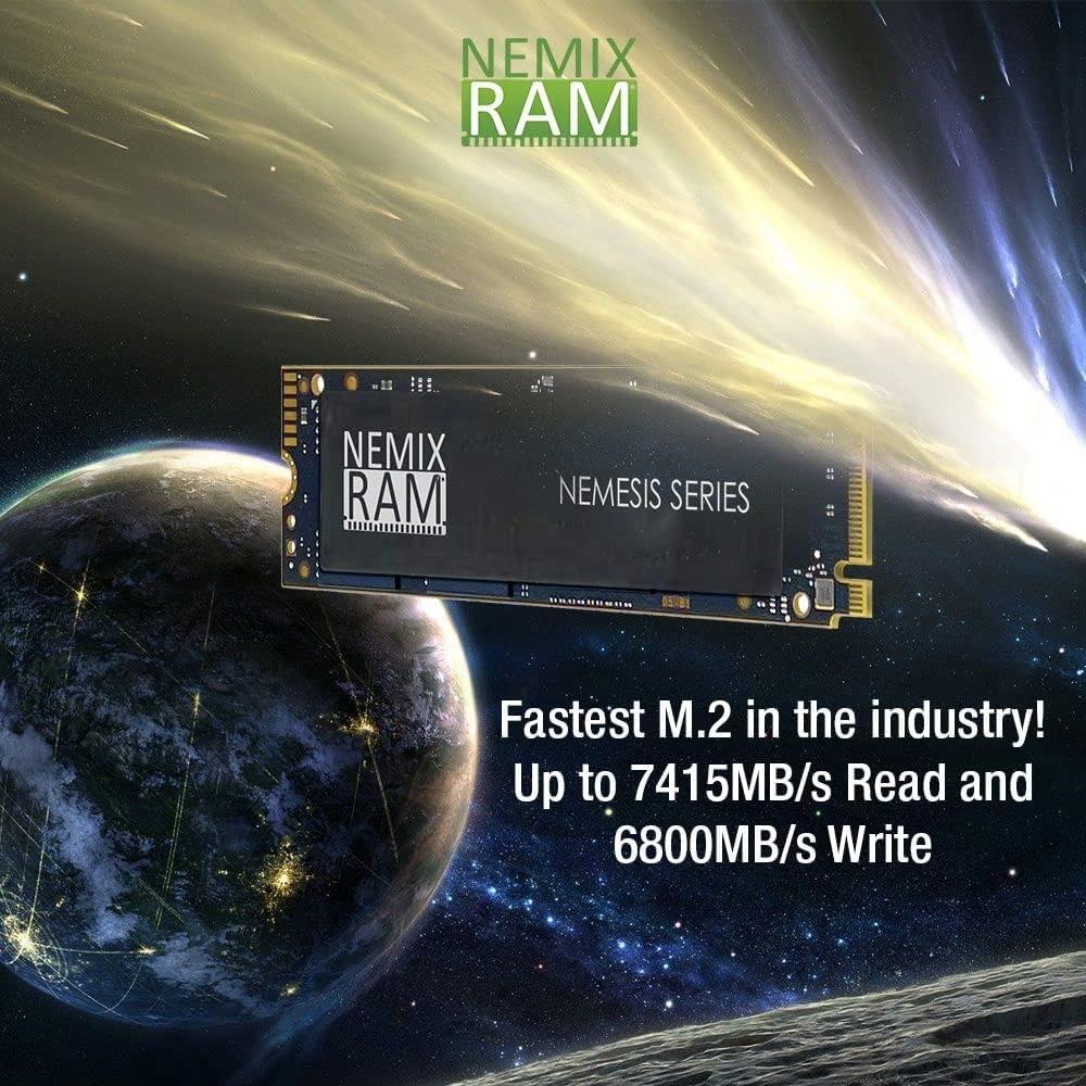 NEMIX RAM NEMIX RAM Nemesis Series 4TB M.2 2280 Gen4 NVMe SSD for PlayStation 5 & PC Gaming Machines Fastest Write Speeds up to 7415mbps Supports PCIe 4 (PCIe3 Backward Compatible)