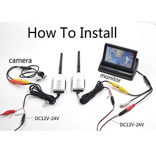 Eaglerich Eaglerich 2.4G Wireless AV Cable Transmitter and Receiver for Bus Car Video Monitor Truck Reversing Rear View Backup Camera 200m Range