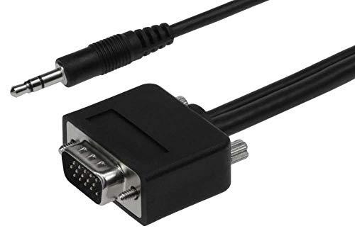 SF Cable SF Cable, 10ft Ultra Slim SVGA Cable HD15 M/M Triple Shielded + 3.5mm M/M Audio