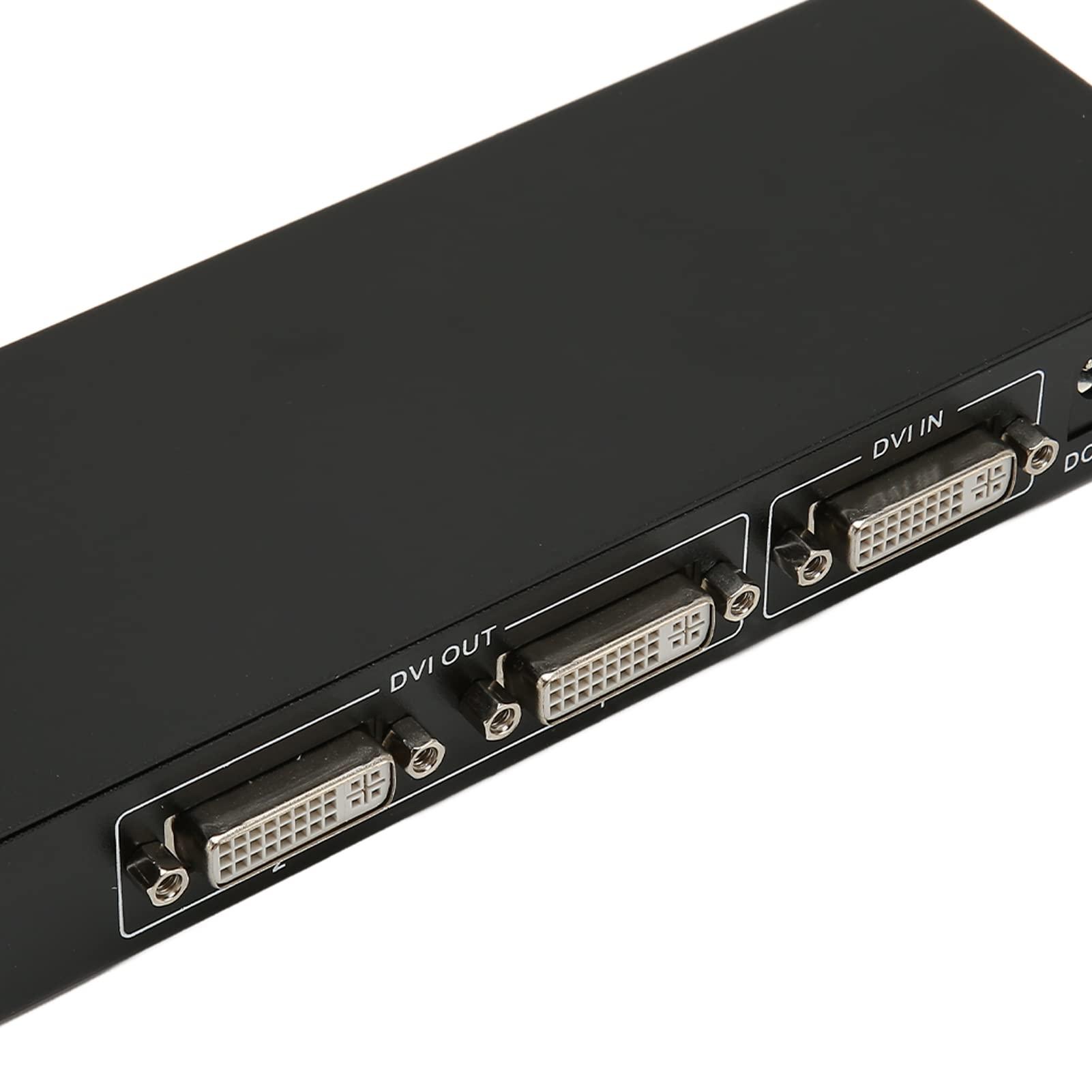 Hilitand DVI Splitter 1 in 2 Out, Support 30/36 Bit Color 1080P Lossless Monitors Distribution Duplicator Video Splitter DVI Switcher for PC Laptop DVR Projector HDTV