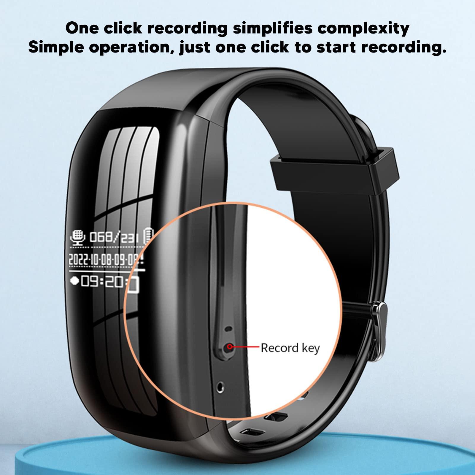 FOSA Digital Voice Recorder Watch, Sound Recording Device, Smart Watch Bracelet Voice Recorder,360 Degree Pickup, DSP Noise Reduction, Intelligent Voice Activated Recording, Timestamp (8G)