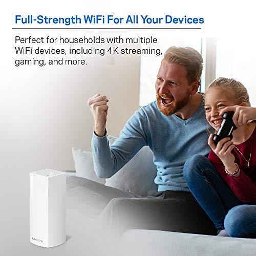 Linksys Linksys WHW0301 Velop Intelligent Mesh WiFi System: AC2200 Tri-Band Wi-Fi Router, Wireless Network for Full-Speed Home Coverage (White, 1-Pack)