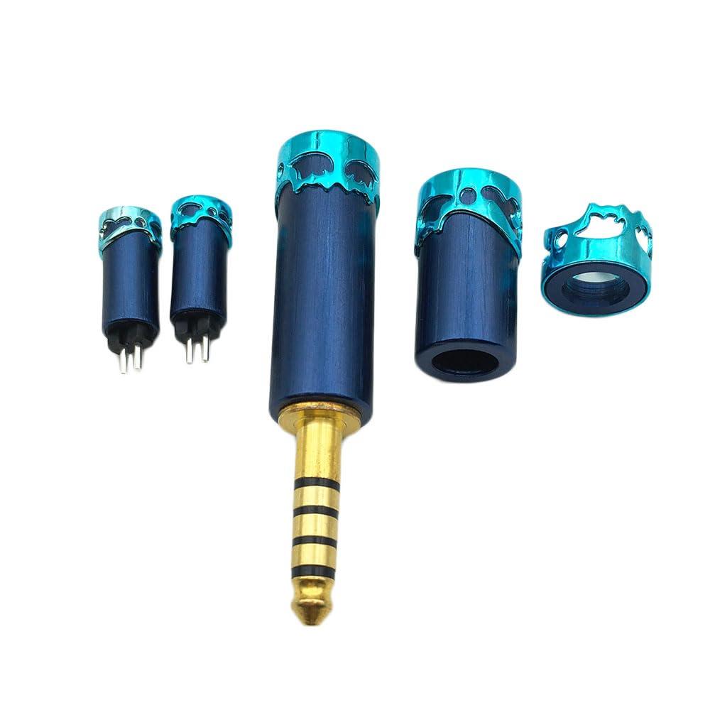 Zeatop Hendar Zeatop Hendar 1Set Pure Copper 3.5mm Stereo / 4.4mm Balanced Audio Plug + Splitter + Slider + 0.78mm / MMCX for Upgrade Earphone Cable DIY Solder Assembly Replacement Connector (4.4mm-0.78), Blue