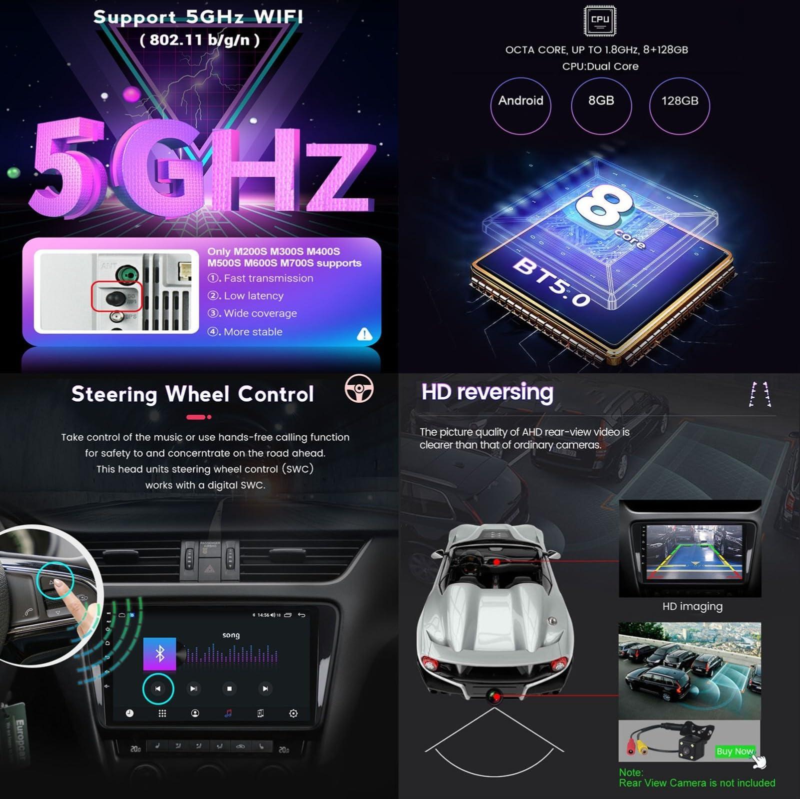 PLOKM PLOKM 2 Din Android 12 Car Stereo 9'' Car Radio Headunit for V-Auxhall O-Pel Mokka 1 2012-2016 GPS Navigation Player FM BT with 4G 5G WiFi SWC DSP RDS Carplay M150S