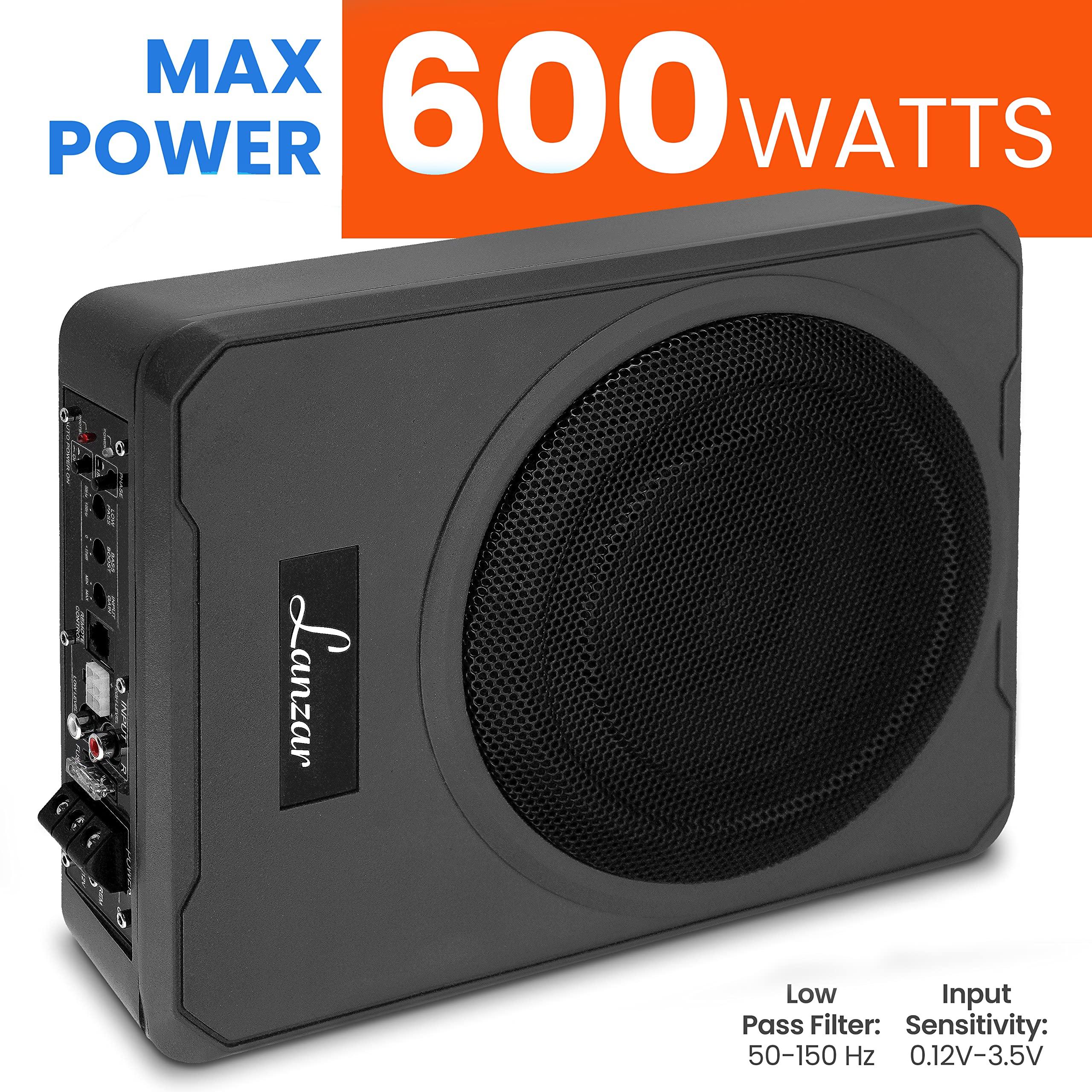 Pyle Pyle 10-Inch Low-Profile Amplified Subwoofer System- 900 W Compact Enclosed Underseat Car Audio Subwoofer w Built in Amp